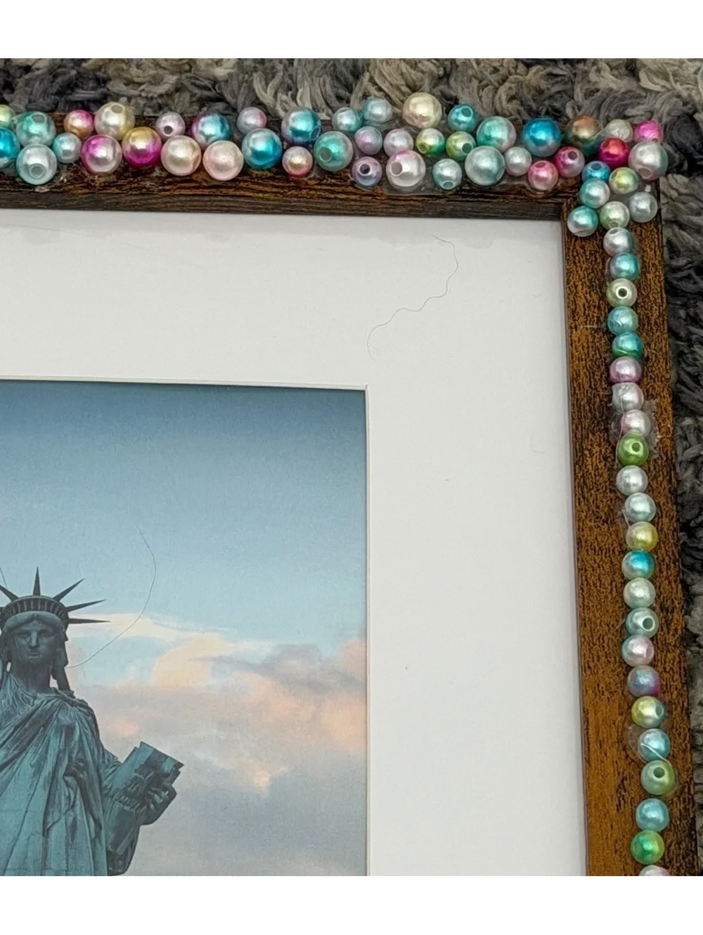 Handmade My Little Pony Picture Frame Mermaid Pearl Beads 5x7 Photo OOAK Decor